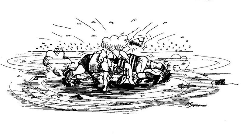 rugby pcts 05.jpg - One of a series of cartoons for Cobham rugby club by Aidan Bremner.